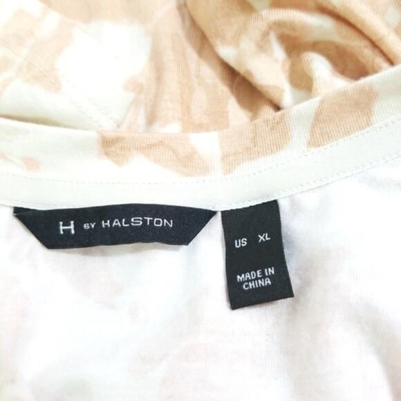 NWOT Halston soft marbled V-neck tee T-shirt XL - Picture 5 of 7